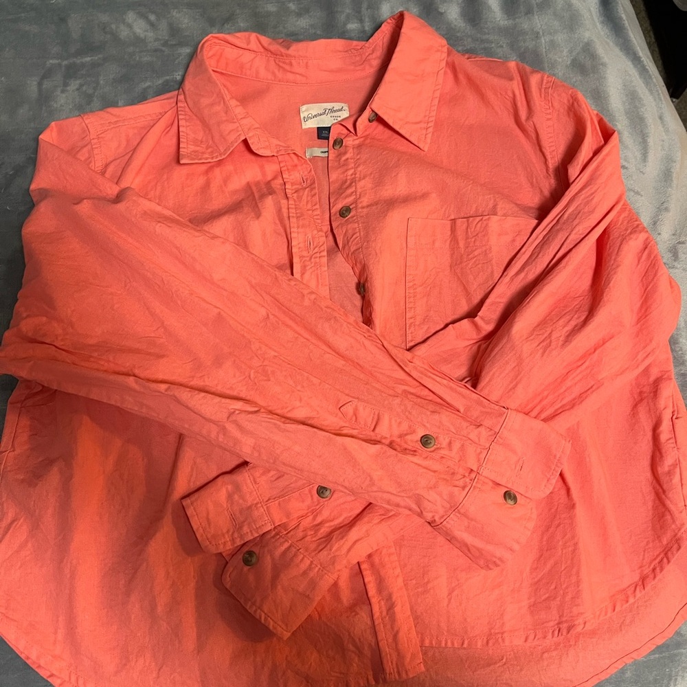 Universal Thread Vibrant Orange Cropped Shirt